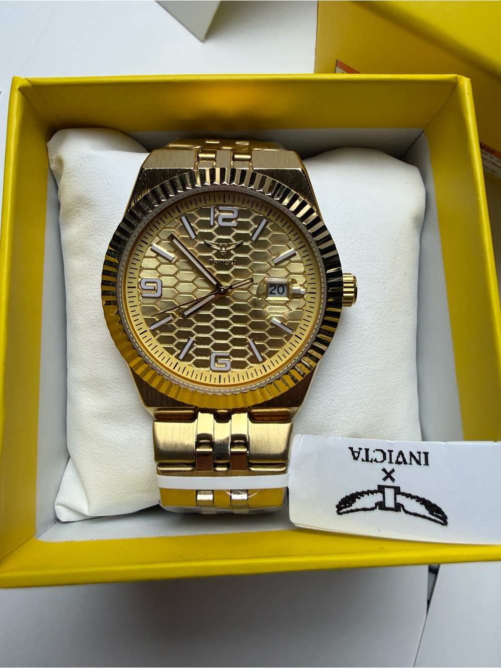 Invicta Men's Specialty I 40mm Gold Tone Patterned Dial Bracelet Watch - Picture 3 of 4